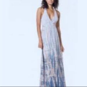 Hard Tail White and Light Blue Ombre Maxi Dress